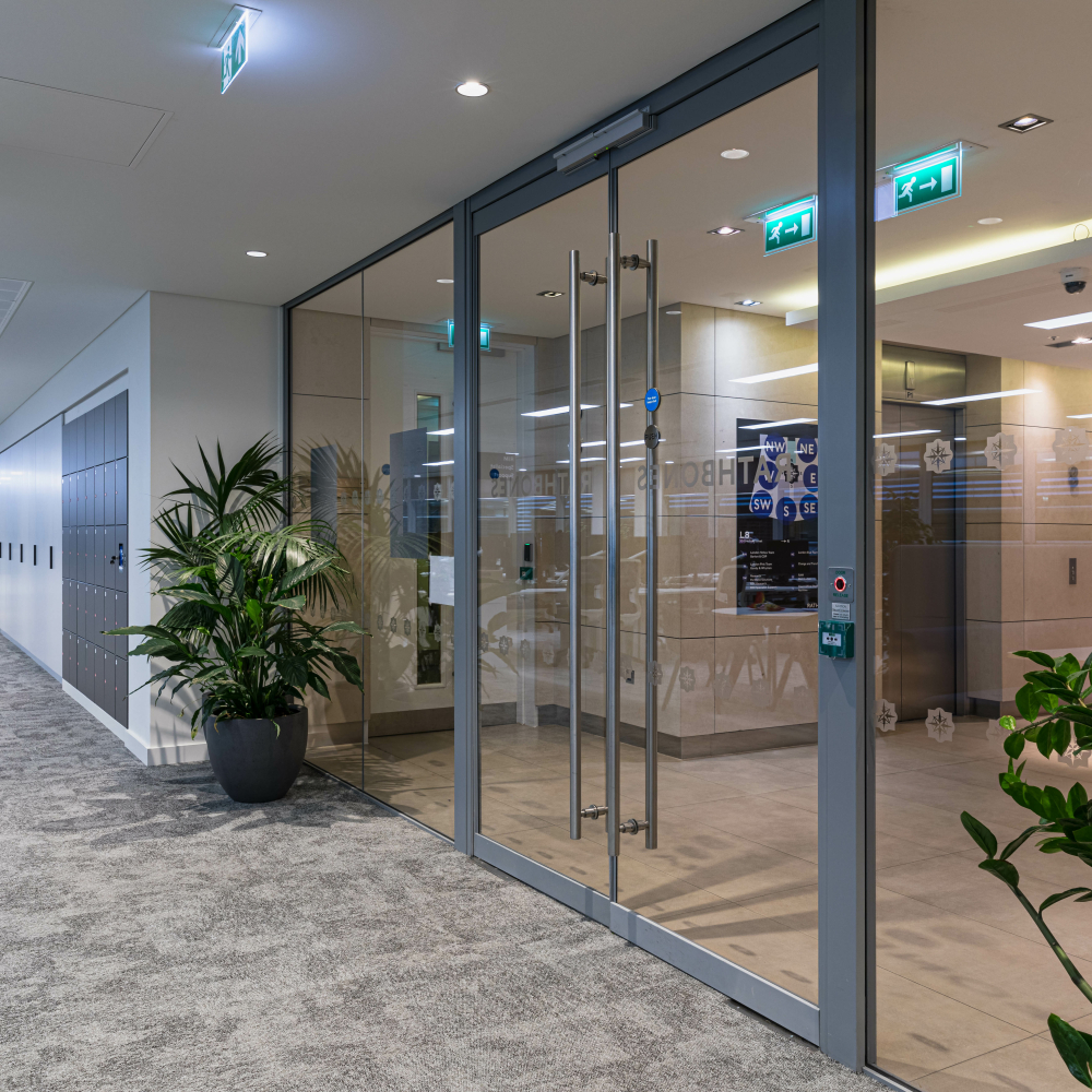 Commercial glazed fire door